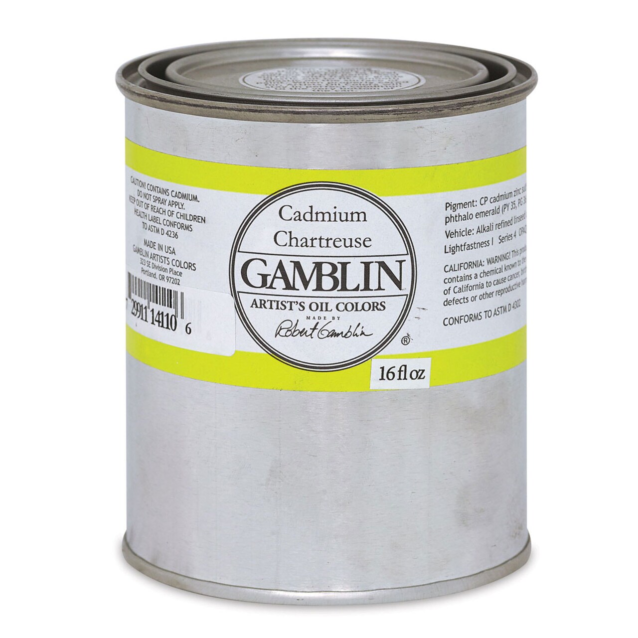 Gamblin Artist&#x27;s Oil Color - Cadmium Chartreuse, 16 oz can